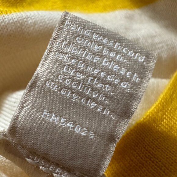 Banana Republic 100% Pure Merino Wool Extra Fine Sweater sz L Top striped yellow - Picture 6 of 6